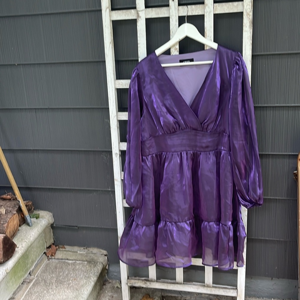 Cider Iridescent Purple Shiny Dress 1X